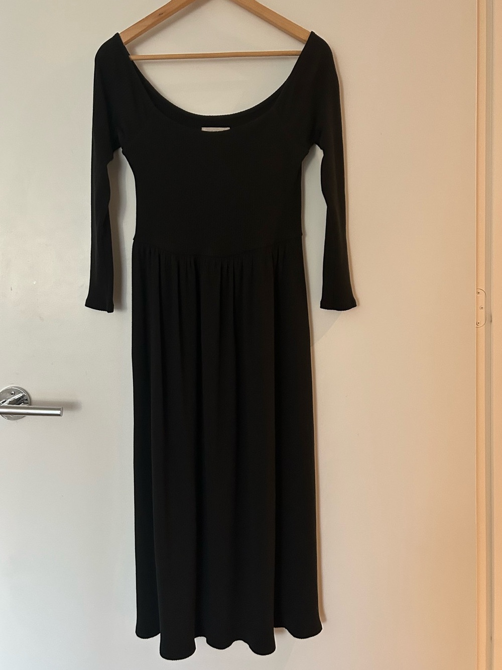 Urban Outfitters Black Rib-Knit Scoop Neck dress
